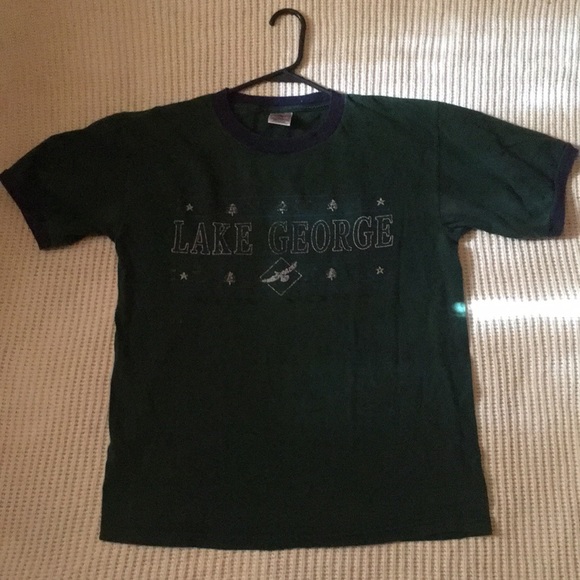 Vintage dark green t-shirt lake George - Picture 2 of 3
